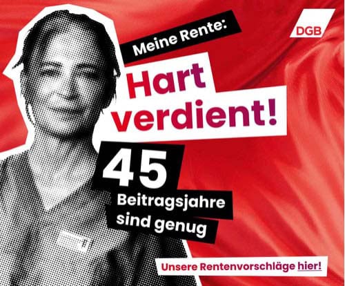 Werbung des DGB für sein Rentenkonzept