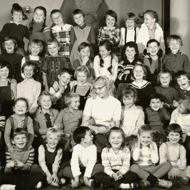 Erste Klasse der Ichoschule in Anfang der 60er-Jahre