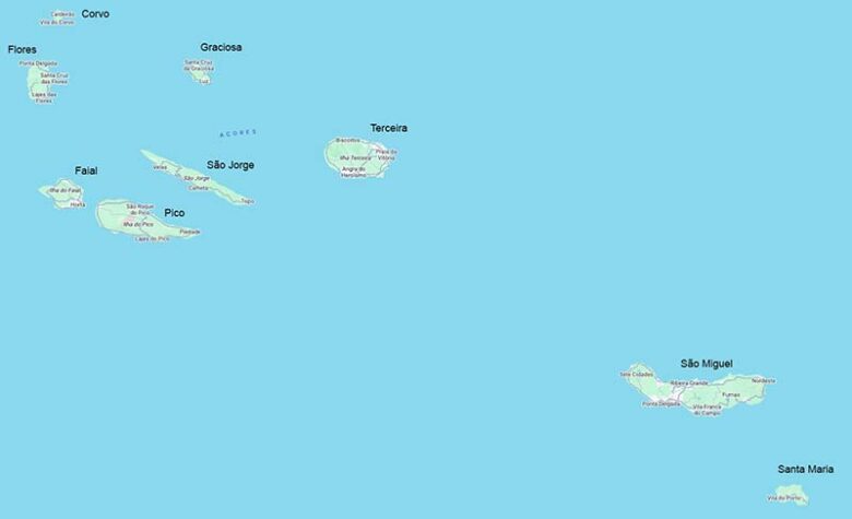 Azoren Karte