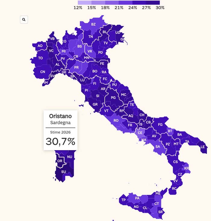 Italien Bevölkerungsverteilung