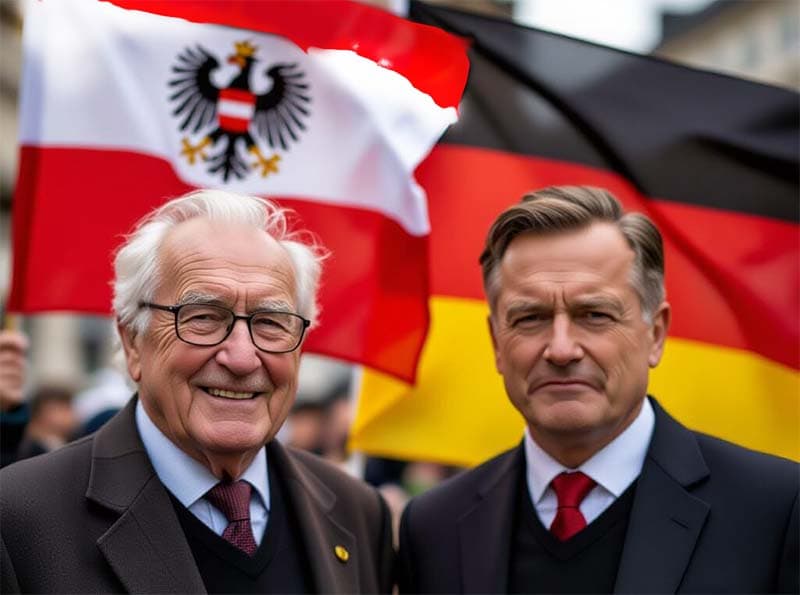 Pension in Österreich, Rente in Deutschland